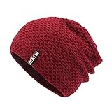 Dressin Winter-Hut Klassische Kappen Unisex Thermo Slouch Mützen Hüte Beanie Satin Gefütterte Strickmütze für Haar Warm Winter Caps Männer Frauen Wintermütze Herren Damen Wintersport Klettern W