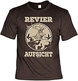 Jäger T-Shirt für Männer - Revier-Aufsicht - Herren Shirts braun originelle Jagd Geschenke für Meisterjäger Bedruck
