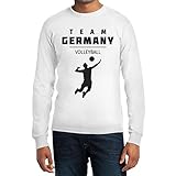 Herren Volleyball Team Germany Olympische Spiele Langarm T-Shirt Large Weiß