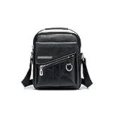 CHENCDJB Männer Schultertaschen Männer Crossbody Bag Qualität PU. Taschen Männer Handtaschen Kapazität weich PU. Ledertasche für Mann Messenger Bags Tragetaschen (Color : Black)