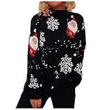 Zilosconcy Unisex Christmas Sweater Weihnachten Hoodies Damen Weihnachtspullover Familie Set Rentiermuster Christmas Reindeer Strickpullover Weihnachtspulli Christmas Sweater Jump