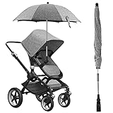 vitutech Universal Sonnenschirm Kinderwagen, UV Schutz 50+ Sonnenschirm Sonnenschutz für Kinderwagen&Buggy, 73cm Durchmesser Kinderwagen Regenschirm mit Universalhalterung für Rund-und O