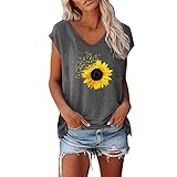 T-Shirt Damen, Tshirt Damen V Ausschnitt Set Damen Sommer Tops Casual V-Ausschnitt Und Farbverlauf Shirt Hemd Bluse Female Teenager MäDchen Tshirt V-Ausschnitte Loose Oversize Shirt Ob
