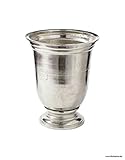 Klocke Antikdesign Edle Aluminium Vase auf Fuß - Silber - Höhe 39cm - Hochwertige Dekovase/Silbervase/Tischvase/B