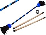 FLASH Pro Blumenstab Set (UV blau) mit Silikonbeschichtung Flowerstick & Stäbchen. Höchste Qualität, aus Fiberglas Shaft, Silikongriff, Samt-Quasten, Klebeb