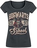 Harry Potter Hogwarts Frauen T-Shirt anthrazit S 100% Baumwolle Fan-Merch, Filme, Hogw