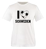 Comedy Shirts - I Love SCHWEDEN - Herren T-Shirt - Weiss/Schwarz Gr. XXL