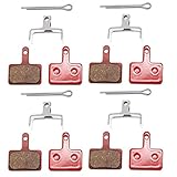 Hamimelon 4 Paar (8X) Rot Fahrrad Bremsbelag Bremsbeläge für Tektro E10.11 Aquila Auriga A10.11, Auriga Comp, Shimano B01S Resin Scheibenbremsbeläg