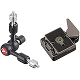 Manfrotto 244 Micro Friktionsarm mit austauschbarem Adapter & 323 Schnellwechseleinrichtung (Nachrüstung für Stative ohne Schnellwechselsystem)