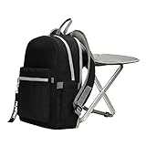 BigTron Rucksack Stuhl, Ultraleicht Angelrucksack mit Stuhl/Klappstuhl mit Rucksack für Camping, Wandern (Schwarz)