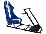 FK-Automotive Game Seat Spielsitz für PC und Spielekonsolen Stoff blau/weiß