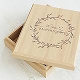 sendmoments Box für Erinnerungen, Rankenkreis, kreative Holzbox 113x130 mm für schöne Erinnerungen, Platz für Fotos & Erinnerungen, ideale Geschenkidee, Hochzeit, Taufe, Geburtstag