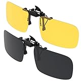 Sonnenbrille Clip, Gritin [2er Pack] Sonnenbrille Aufsatz Polarisationsbrille Clip mit Brillen-Etui - geeignet für Frauen und M