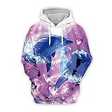 XWLY Sweatshirt Herren Frühling Herbst Jugend Langarm Panda Serie 3D Druck Herren Pullover Modern Lose Trend Mode Casual Atmungsaktiv Täglich Dating Männer Hoodie WYHT03 3XL