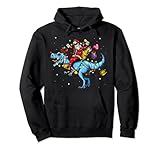 Weihnachtsmann Dinosaurier Lichterketten Pullover H