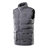 EWYI Beheizte Weste Heated Vest USB Heizweste Lade Verstellbare DREI-Gang-Temperaturregelung Für Damen Herren Intelligente Heizung Warme Winterweste Heat Jacke Für Outdoo Gray 21-5XL