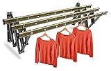 HTXY Wandmontierter Wäschetrockner, Faltbarer Trocknungswäscherei, tragbarer Kleidungsstuhl ausfahrbar, Teleskop-Push-Pull-Handtuchschiene, einfache Lagerung, für den Innenbereich (Size : 3 Rails)