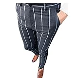 meiyin Mode Männer Casual Business Slim Fit Gestreifte Print Reißverschluss Lange Hosen Hosen Latzhose Herren Arb