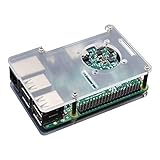 weichuang Elektronisches Zubehör Transparente 2-lagige Acrylschale Unterstützung Lüfter für Raspberry Pie 4B 3D Drucker Elektronische Teile Elektronisches Zubehö