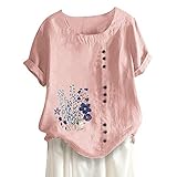 T Shirt Für Damen Dandelion Print Casual Kurzarm Tee Tops Tshirt Bluse Sweatshirt Tie-dye Casual Tshirt Damen Shirt Blau Rosa #30 S
