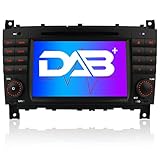 SWTNVIN Built-in DAB+ Autolink Auto Radio Stereo Navigator Fits für Mercedes Benz CLK Klasse W209 C Klasse W203 CLC Klasse Bluetooth 5.0 DVD Player 7 Zoll Touch Screen Kopfeinheit GPS mit SWC SD