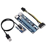 Cuifati PCI-E-zu-PCI-Express-Adapter, PCI-E-Adapter, Mini-PCI-E-zu-PCI-Express16x-Extender-Riser-Adapter mit SATA-Netzkabel, 4 6-polige Festkörperkondensatoren für Grafikkarten-Mining