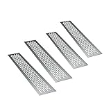 sossai® Aluminium Lüftungsgitter - Alucratis (4 Stück) | Rechteckig - Maße: 48 x 8 cm | Farbe: Inox | gebü