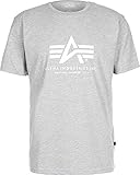 ALPHA INDUSTRIES Herren Basic T-shirt, Grey Heather/White 230, L