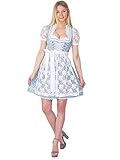 MarJo Dirndl Ferla 55er Länge eisblau weiß türkis (55er Länge eisblau weiß, 40)