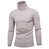 Herren Pullover Pullover für Herbst und Winter Rollkragen Dünner Langarm Bottoming Pullover Einfarbig XL