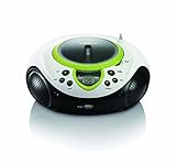 Lenco Kinder Radio CD-Player SCD-38, tragbares UKW-Radio mit CD/MP3-Player und USB, Grü