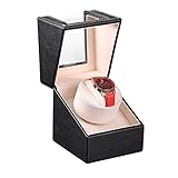 LAMZH Uhrenbox PU Automatischer Uhrenbeweger Watch Winder Box Single Uhrenbeweger Mini Uhren Display Leiser Motor Antimagnetisches Design 3 Modi Batteriebetrieben Oder AC Adapter Uhr Display Aufbew