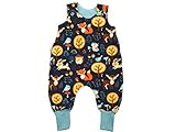 Kleine Könige Baby Strampler Jungen Baby Body · Modell Tiere Wald Forest Friends marine, rauchblau · Ökotex 100 zertifiziert · Größen 62/68