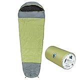 10T Schlafsack Jade -16° warm weich 1800g leicht XXL Mumienschlafsack 230x85 Grün / Grau 300g/m²