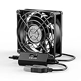 ELUTENG PC Lüfter 80mm mit L/M/H 3 Geschwindigkeit 5V USB Lüfter Mini 2900 RPM mit Metall Gitter Ventilator Leise Starke Windkraft für PS4 /TV Box/Receiver/AV Schrank/Router/Comp