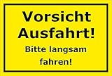 Melis Folienwerkstatt Schild - Vorsicht Ausfahrt - 30x20cm | Bohrlöcher | 3mm Aluverbund – S00065-100-C -20 VAR
