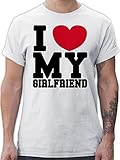 Valentinstag Partner Geschenke - I Love My Girlfriend - M - Weiß - i Love My Girlfriend Shirt Herren - L190 - Tshirt Herren und Männer T-S