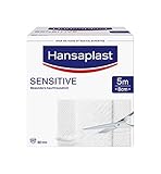 Hansaplast Sensitive Pflaster, zuschneidbare und hautfreundliche Wundpflaster mit Bacteria Shield & sicherer Klebkraft, schmerzlos zu entfernende Pflaster, 5 m x 8