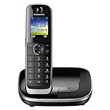 Panasonic KX-TGJ310GB Familien-Telefon ohne Anrufbeantworter (schnurloses Telefon, strahlungsarm, Anrufschutz, DECT Basisstation, Freisprechen) schw