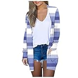 Women's Stitching Color Matching Cardigan Outwear Long Sleeve Printing Fashion Casual Pockets Jacket (Purple, XXXXL)