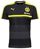 PUMA Herren T-Shirt BVB Training Jersey with Sponsor, schwarz-Black/Cyber Yellow, S