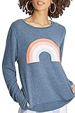 Wildfox Damen Freedom Rainbow Baggy Beach Jumper Sweatshirt, Segel, X-S