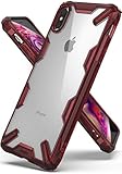 Ringke Fusion-X Kompatibel mit iPhone XS Max Hülle, Ergonomische Schutzhülle Case Transparent Rückseite Anti Kleber TPU Stoßfest Silikon Rahmen Schutzhülle - Ruby R