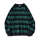 PanStro Herren Herbst Winter Rundhals Streifen Sweatshirt Pullover Tops Langarm， Herbst Und Winter Neu Herren Casual Rundhals Hemd Langarm-Sweatshirt Herren Pullover Lang