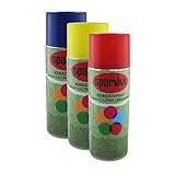 SparVar Kreidespray mit Überkopfdüse, SET aus je 1x ROT, GELB und BLAU, je 400