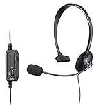 snakebyte Mono HEADSET – Stereo Chat Headset, kompatible mit allen Geräten mit 3,5mm Audio Stecker (PS4 / XBOX / PC / Laptop / Handy / Smartphone), Lautstärkeregler, Business Kopfhörer, Skype, VOI
