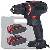 Akku-Bohrtreiber, Akku-Schlagbohrer, Bohrtreiber 48-V-Elektroschraubendreher 25 Drehmomenteinstellung 2 Wiederaufladbarer 1500-mAh-Akku 2-Gang-Bürstenloser Motor, zum Bohren, Schrauben, DIY