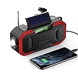 ZRY Notfall-Radios Solar/Handkurbel/AM-FM-Kurzwellen, tragbare Funk-Taschenlampe/Leselampe, 5000 mAh, Powerbank, SOS