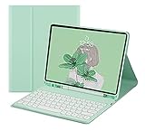 iPad Air 3. Generation iPad Pro 10,5 Zoll Tastaturhülle Cute Round Key Color Keyboard Wireless Abnehmbare BT Keyboard Cover mit Stifthalter für iPad Air 3 10,5 Zoll (iPad Air3/Pro10,5, grün)