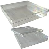 5 X Etui Klarsichtbox (transparent) Schachtel, Aufbewahrungsbox, Kästchen Kunststoff-Dose/Hardbox; Innenmaße: B=10 cm, T= 10 cm, H= 1,7 cm [Kunststoffbox, Aussenmaße/Deckelmaße: 10,7 cm X 10,7 cm, Gewicht pro Box: 47 g ]